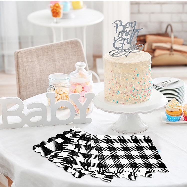 Geometric Line Embossed Paper Napkins