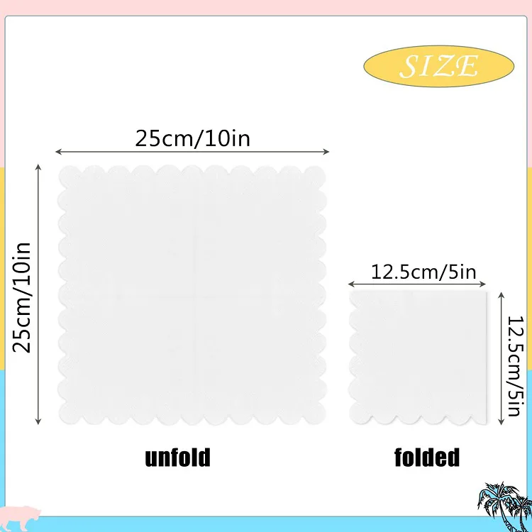 Soft and Skin-Friendly Scallop Edge Paper Napkins