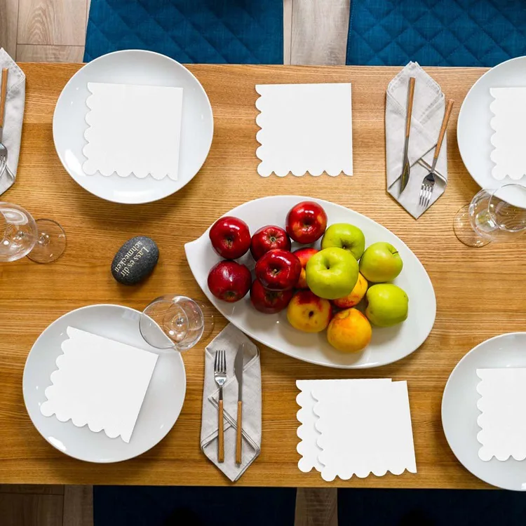 Soft and Skin-Friendly Scallop Edge Paper Napkins