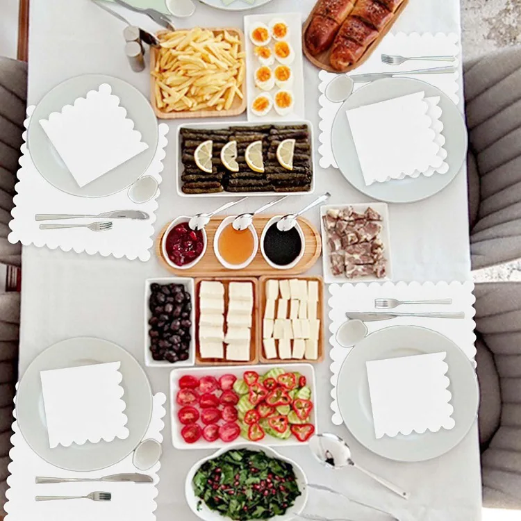 Soft and Skin-Friendly Scallop Edge Paper Napkins